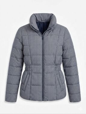 541 Simply Styled by Sears Checked Puffer Jacket Coat - Size M